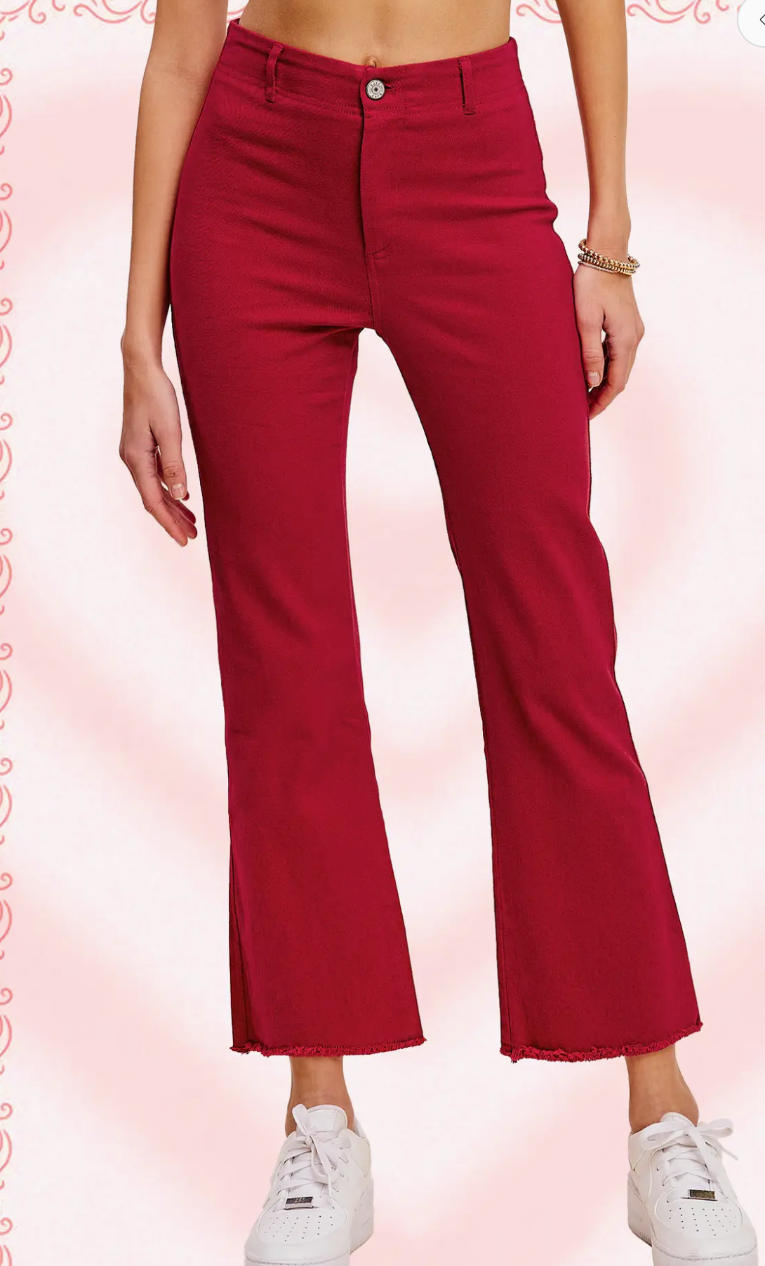 Red Cropped Jeans