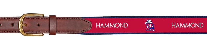 Youth Red Ribbon Belt with Navy backing