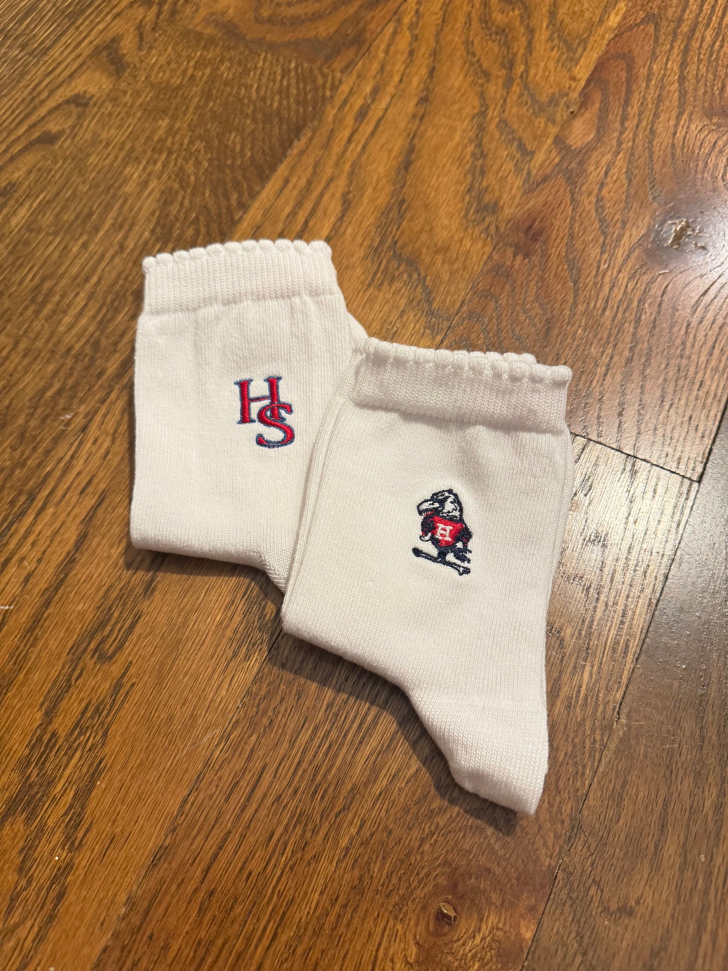 Girls white embroidered socks