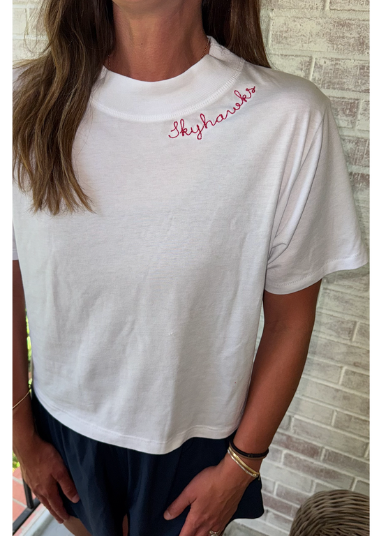 Women's Cropped Skyhawks Embroidered Tee