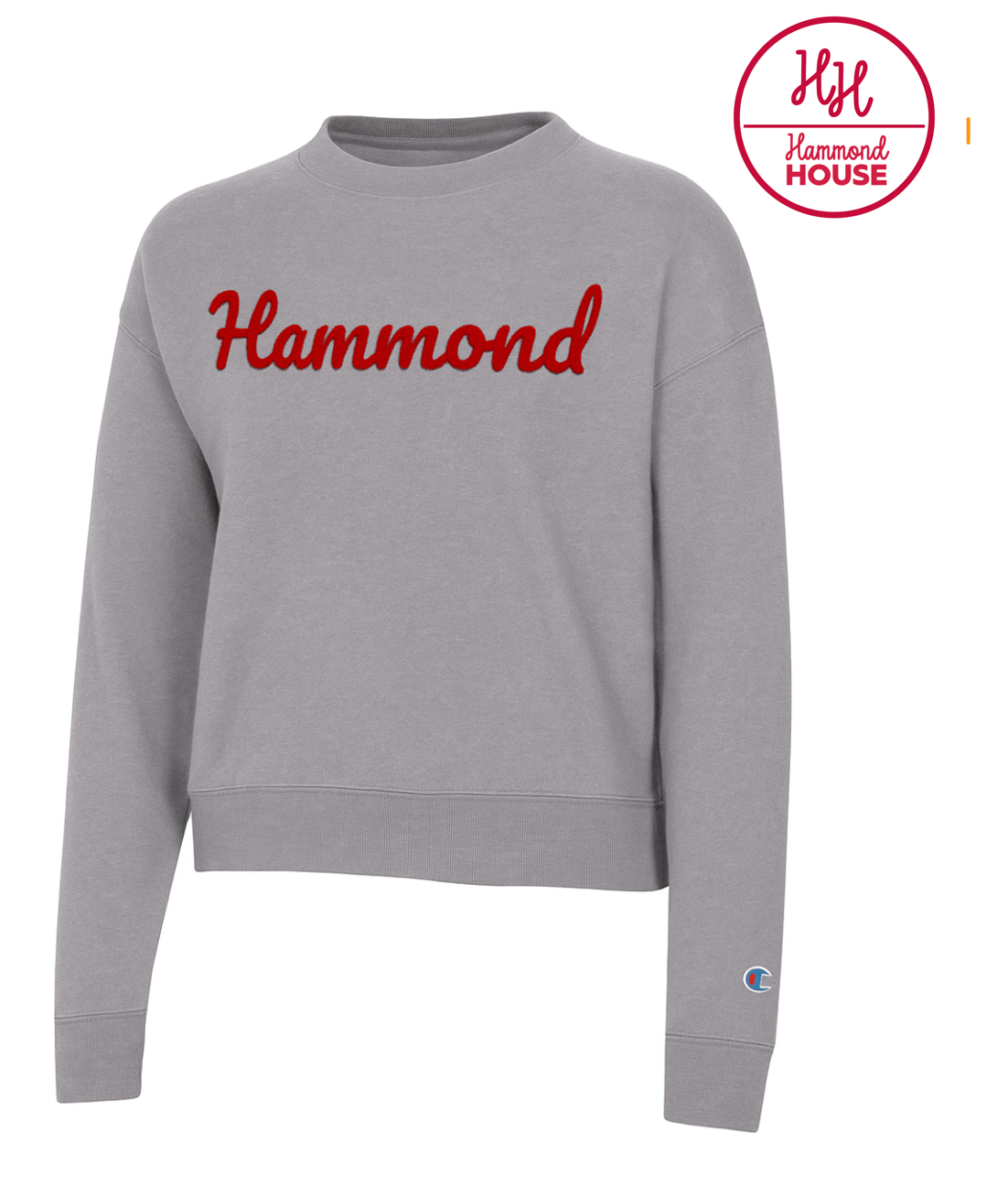 Wool Embroidered Gray Crewneck With Hammond script