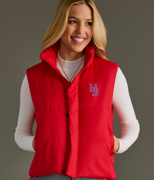 Red Puffer Vest with HS