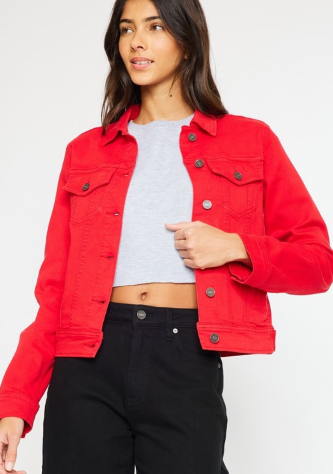 Women's Red Jean Jacket
