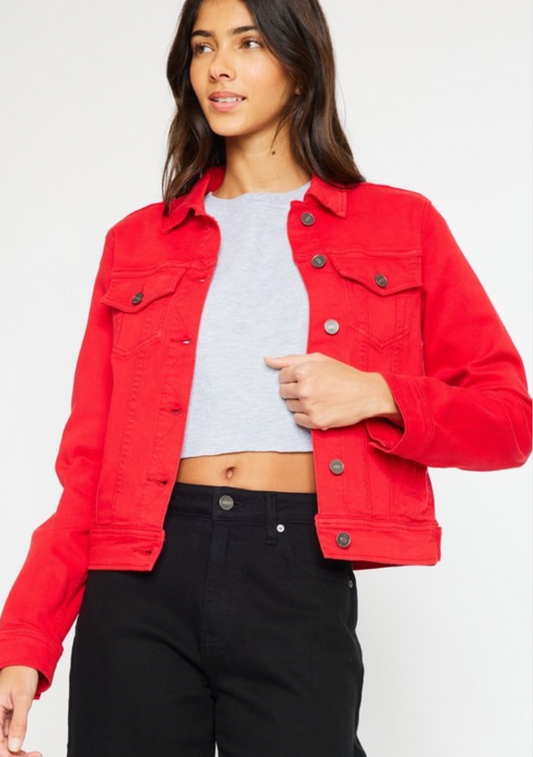 Women's Red Jean Jacket