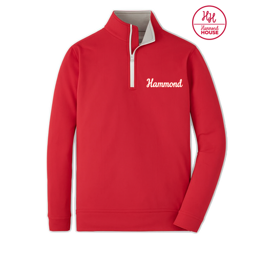 Youth Peter Millar Red Quarter Zip