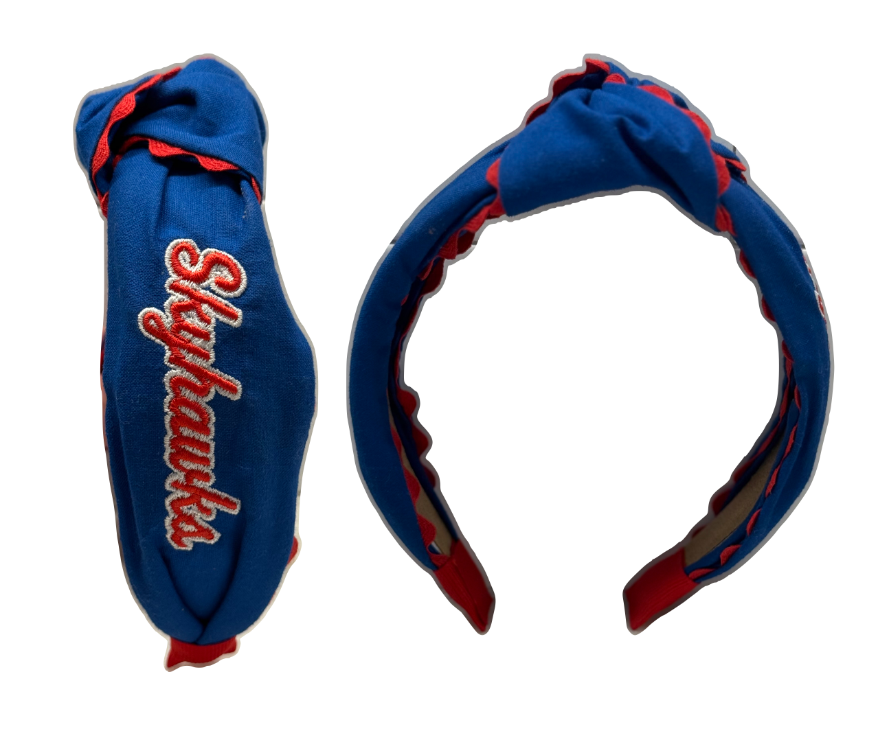 Handmade Headband with Skyhawks Embroidery