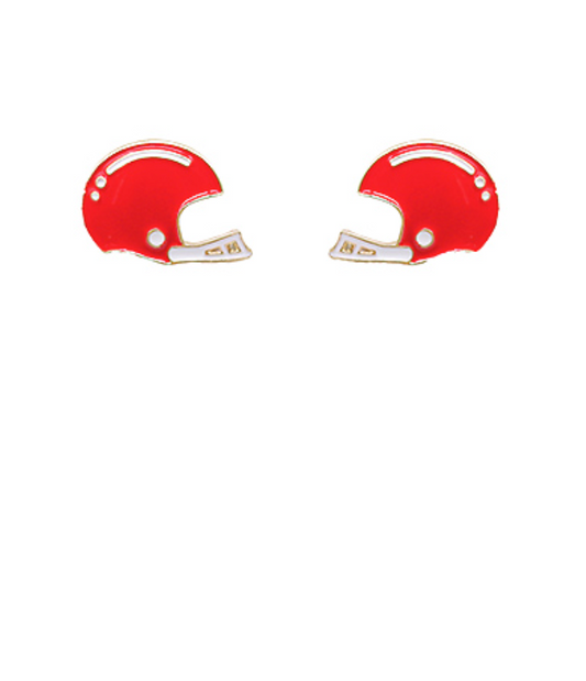 Football Helmet Red Earrings