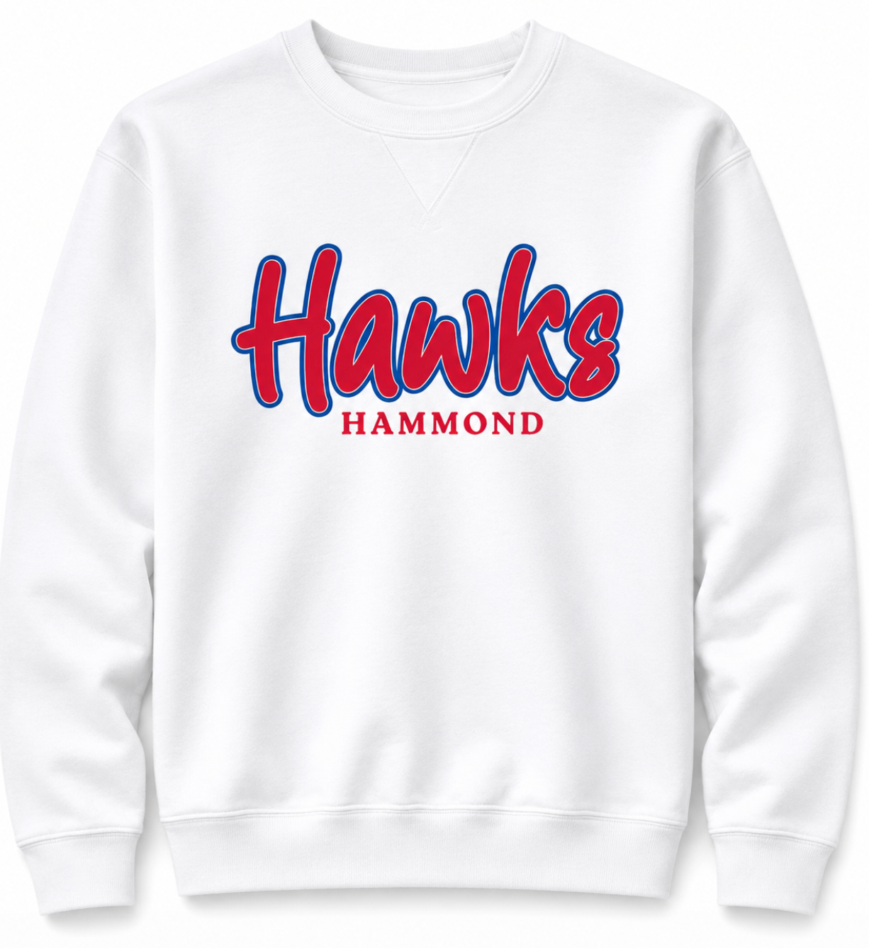 Adult White "Hawks" Sweatshirt