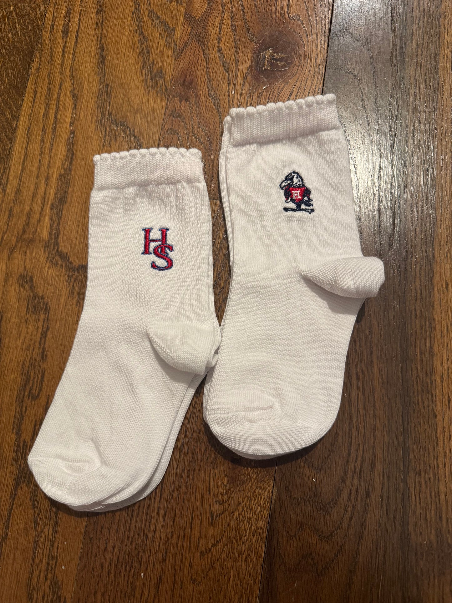 Girls white embroidered socks