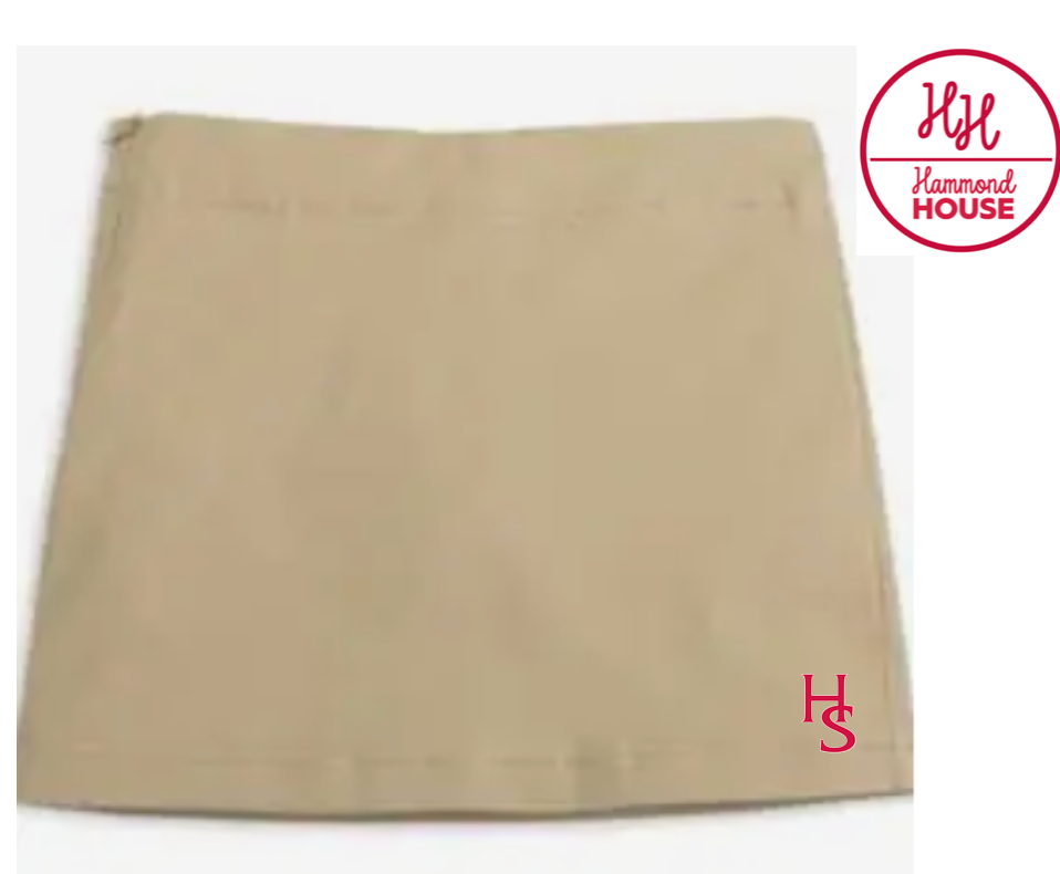 Straight khaki skirt with HS embroidered *Runs small
