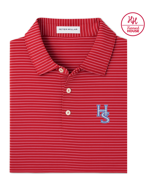 Red Peter Millar HS Polo on chest