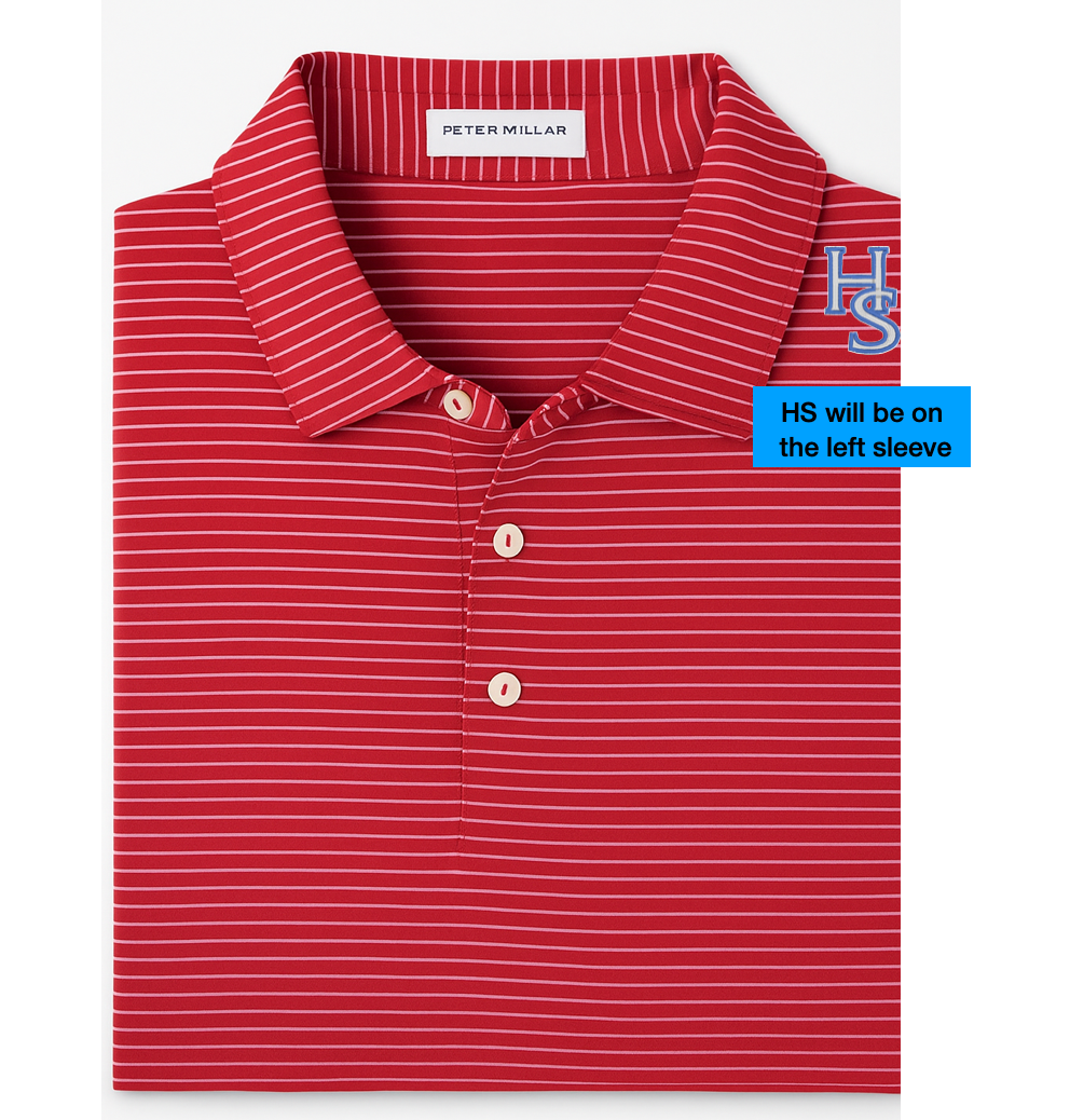Peter Millar Adult Red Polo with HS on sleeve *Not Uniform approved