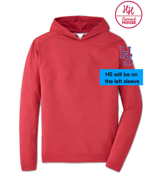 Red Peter Millar Hoodie with HS on sleeve **Uniform Approved