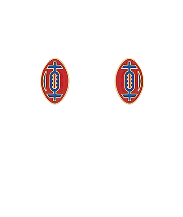 Football Earrings (Red and Blue)