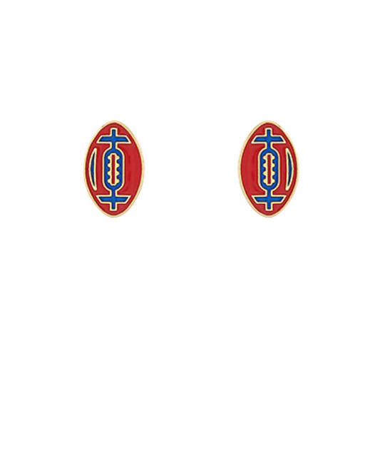 Football Earrings (Red and Blue)