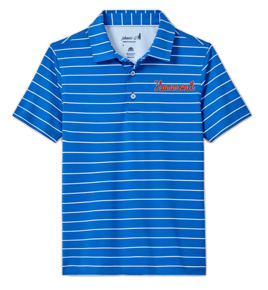 Youth Johnnie O Polo Royal and White Stripe