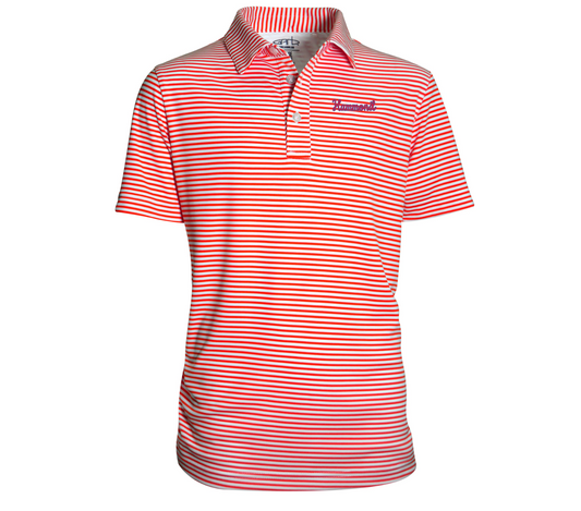 Youth Red and White Stripe Polo with "Hammond"