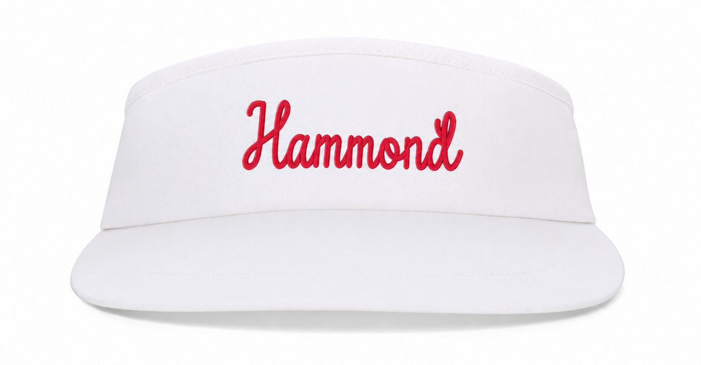 White Visor with "Hammond"