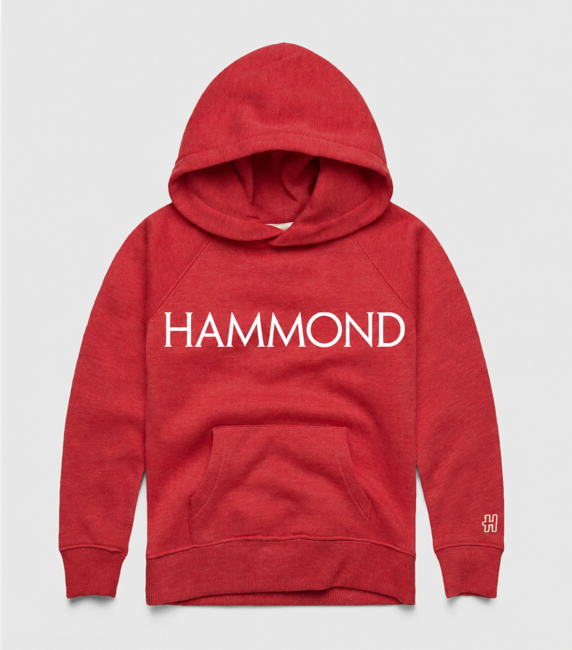 Youth Homage Red Hoodie with "HAMMOND"