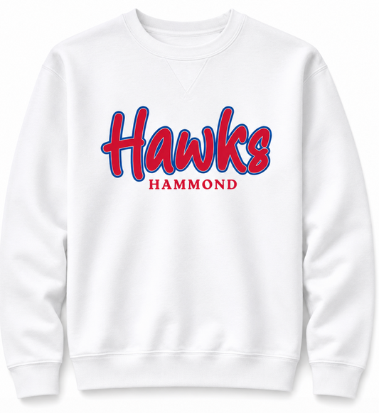 Adult White "Hawks" Sweatshirt