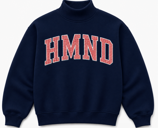 Youth Navy Duothread Mockneck Sweatshirt
