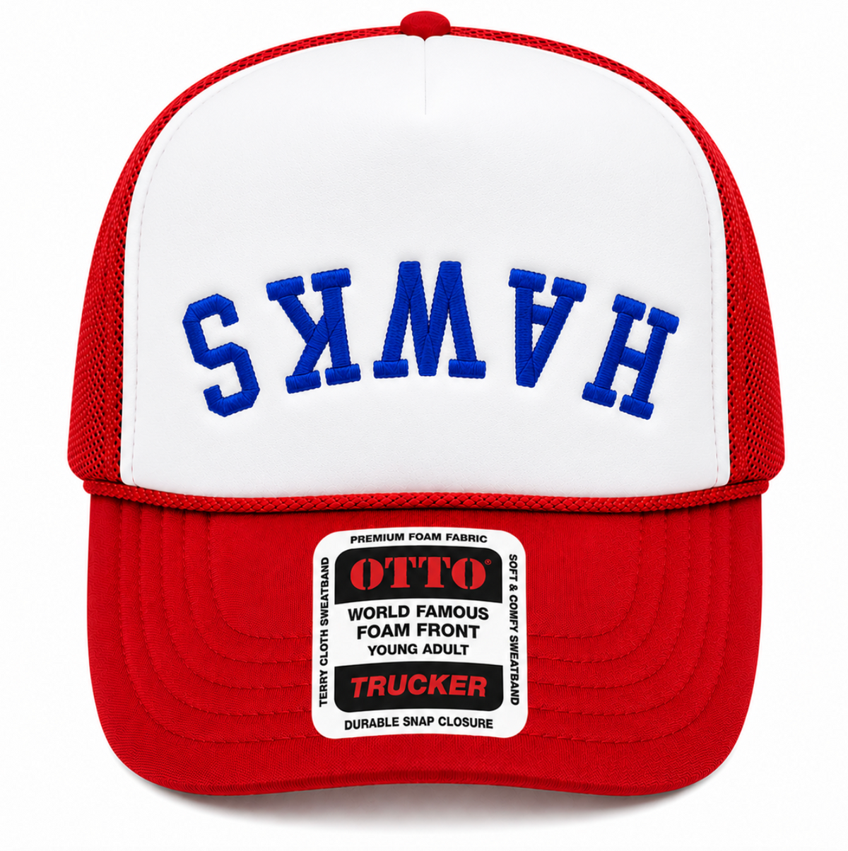 Youth Red Upside down "Hawks" Rope Hat