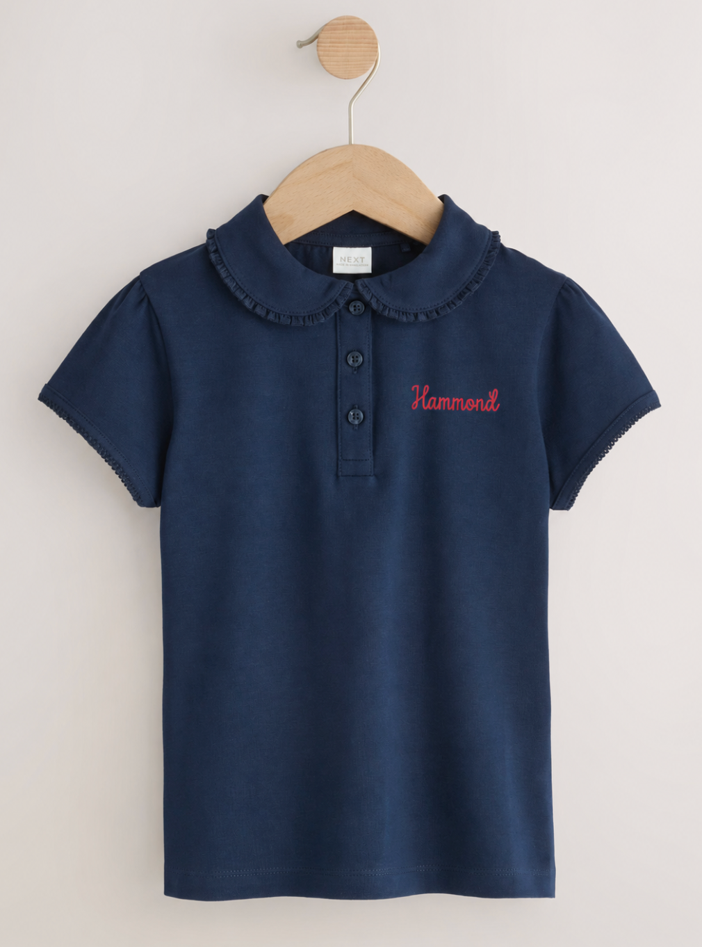 Youth Navy Frill Collar Polo with "Skyhawks"